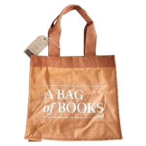 Barnes‎ & Noble NEW "A Bag Of Books" Organic Cotton Orange Tote Bag